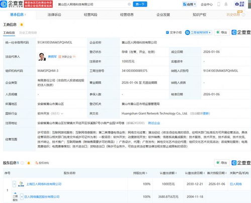 巨人網絡成立新公司，深化布局互聯網游戲與信息服務業務